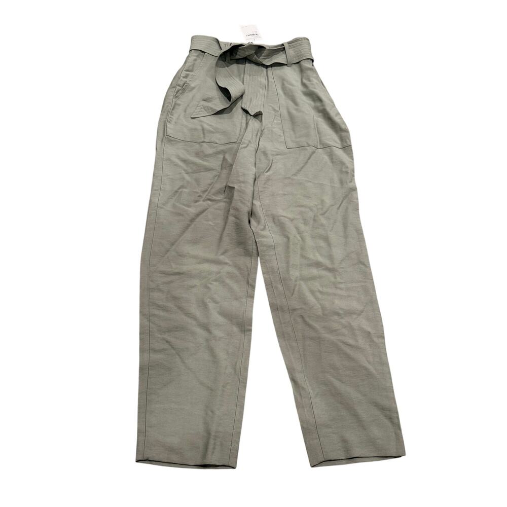 Leith Sage Green High Waisted Straight Pants Size XXS